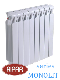Радиатор биметаллический RIFAR МONOLIT 500/6 секций (боковое подключение) 